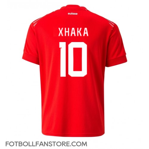 Schweiz Granit Xhaka #10 Hemma matchtröja VM 2022 Kortärmad Billigt